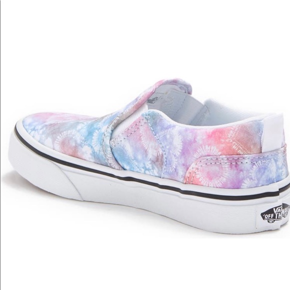 NIB Vans Asher Heart Tie Dye Slip-On Shoes (Big girls sizes) - Picture 9 of 12